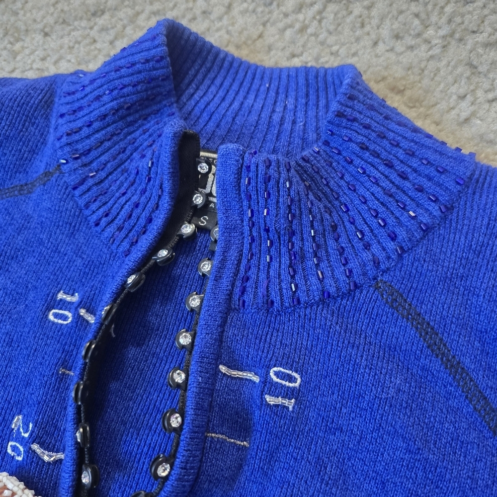 Rare BERÉK Takako Sakon Size Small Football Zip Cardigan Sweater - Picture 10 of 12